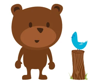 Phineas the Brizzly bear in his turquoise bird suit