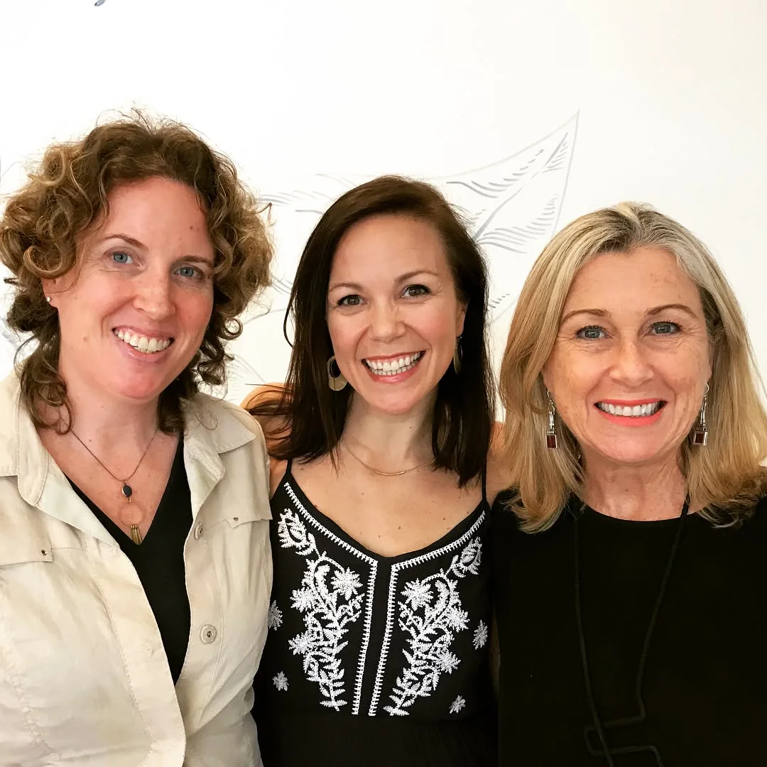 Willo Sana with two attendees at the Wake Up with Willo gathering in Hong Kong
