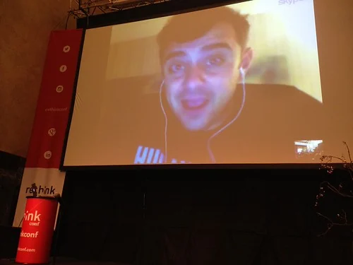 Gary Vaynerchuk Skyping in for his keynote in Oslo, Norway