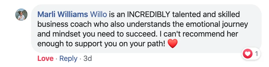 Client love on social media