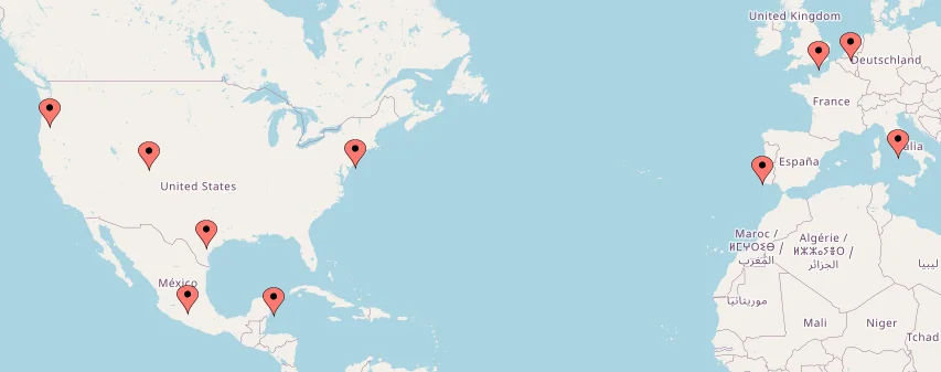 Map of the cities Willo passed through during the Genius-In-Alignment Summer Sessions
