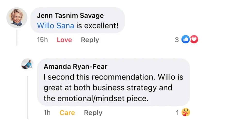 Screenshot Willo Sana Recommendation