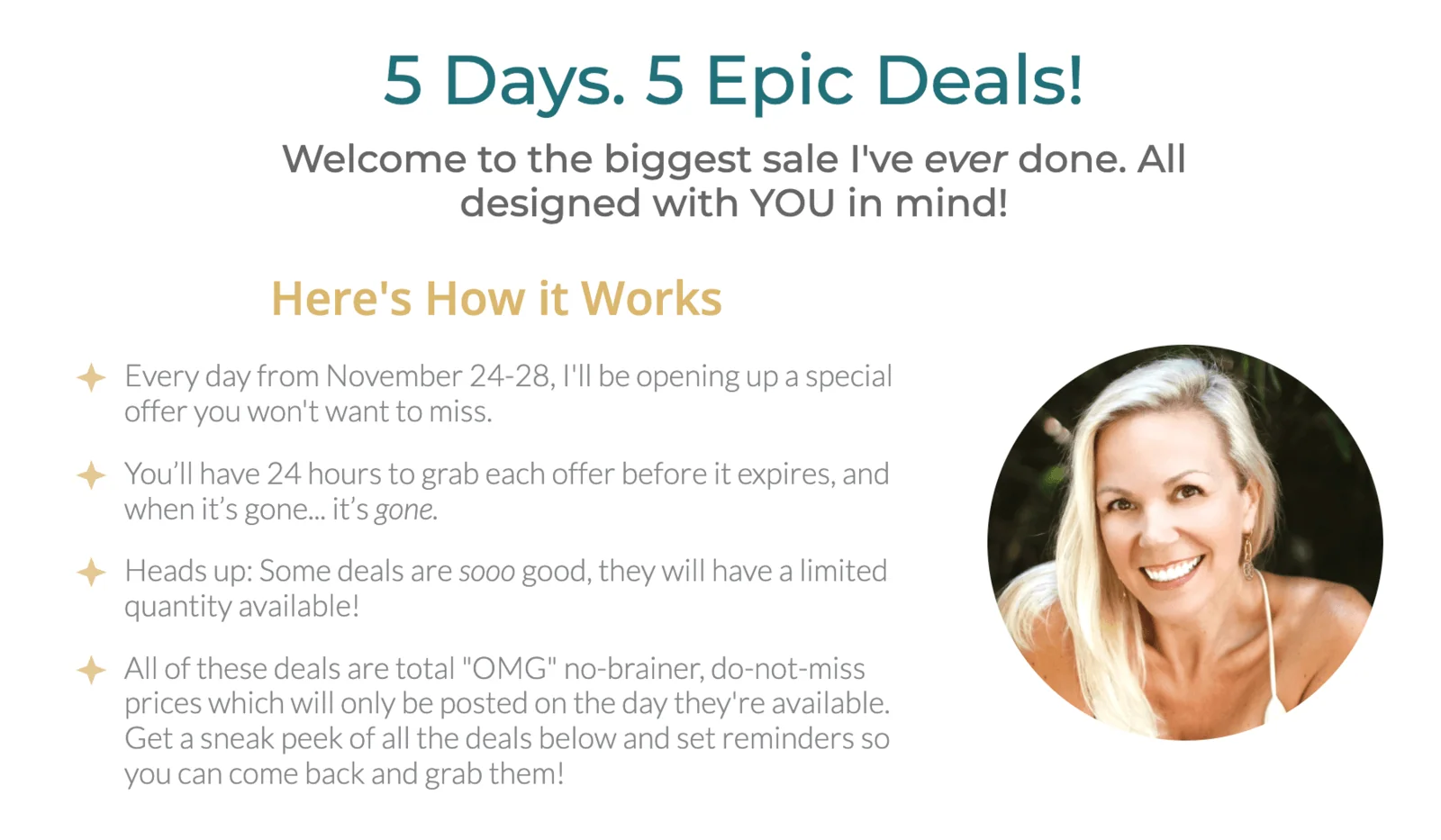 5 Days. 5 Epic Deals.