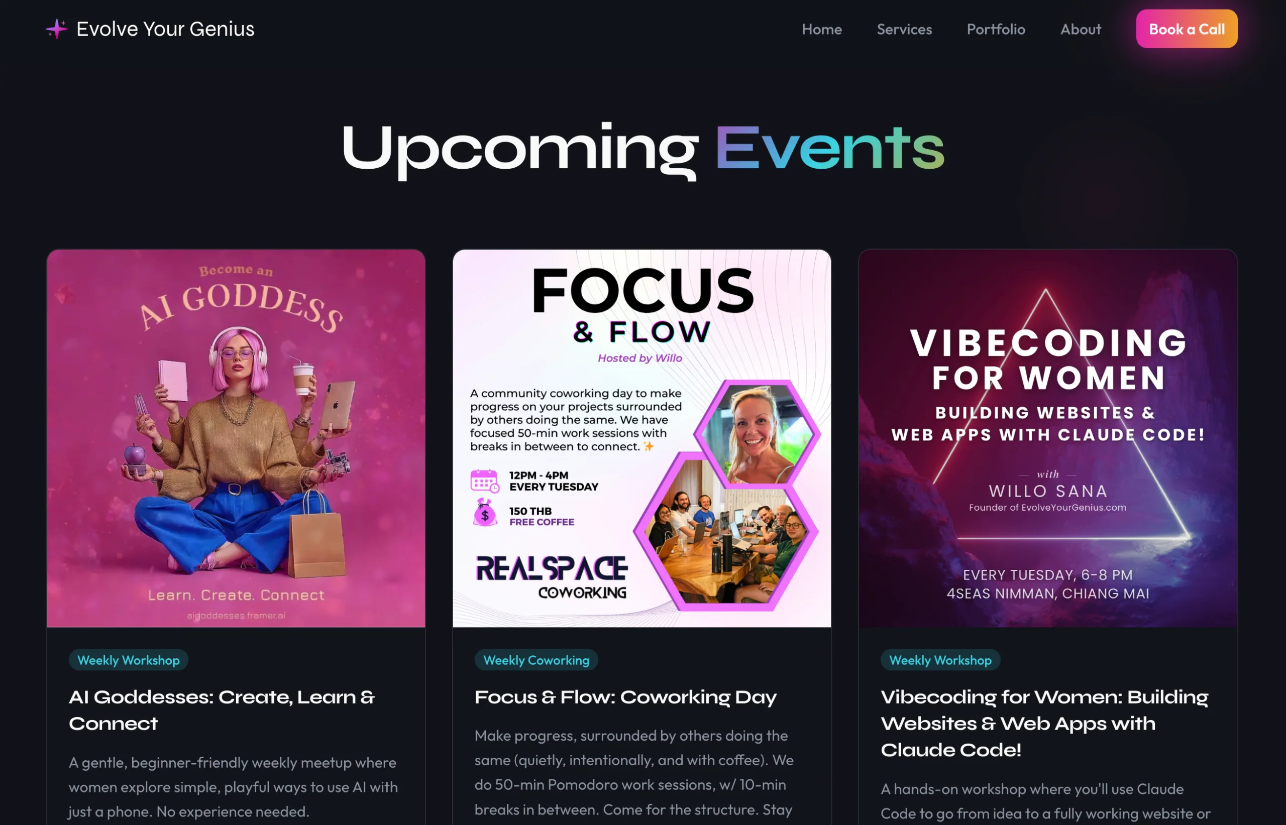 Evolve Your Genius Workshops in Chiang Mai!