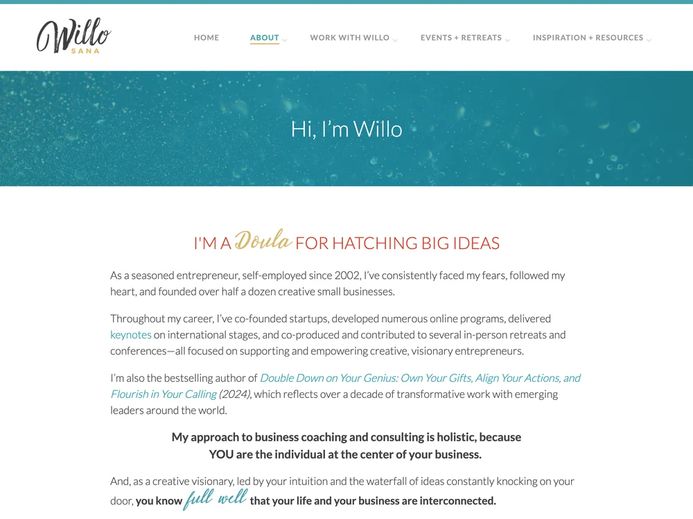 The About page on the 2015 version of the site